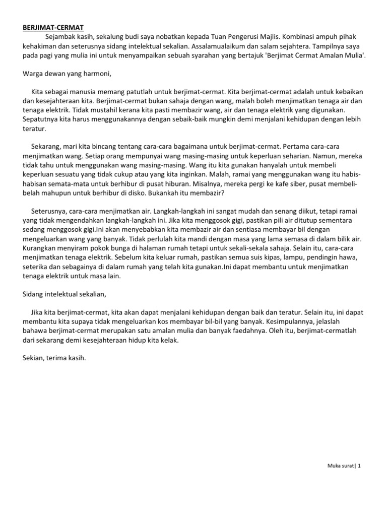 Berjimat Cermat  PDF