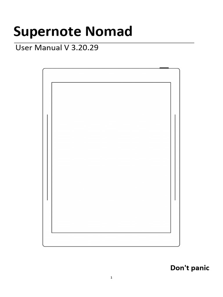 Supernote Nomad User Manual V 3.20.29 | PDF | Mobile App | Wi Fi