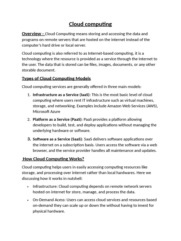 Understanding Cloud Computing Basics | PDF | Cloud Computing | Software ...