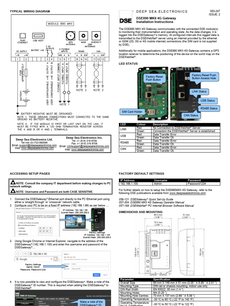 Dse890 Mkii 4g Installation Instructions Pdf Computer Network