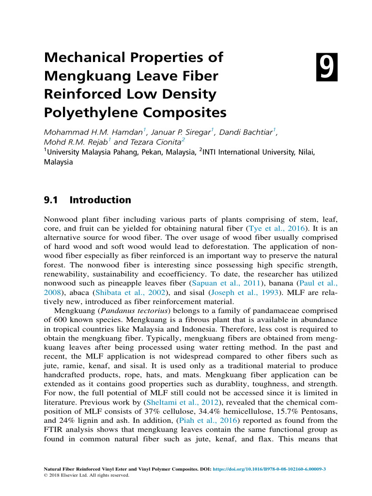 Mechanical Properties of Mengkuang Leave Fiber Reinforced Low Density ...