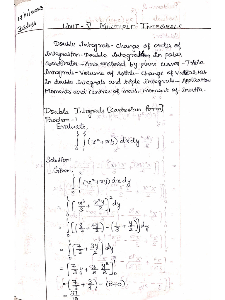 Unit 3 Notes Till Triple Integral | PDF