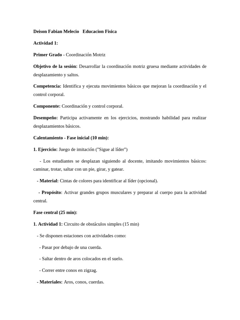 Actividad 1 Educacin Fsica | PDF | Corriendo