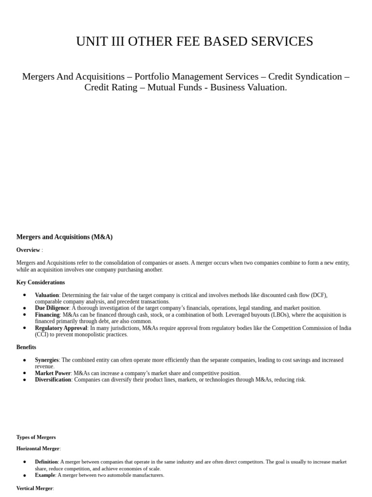 MBFS Unit 3 | PDF | Valuation (Finance) | Exchange Traded Fund