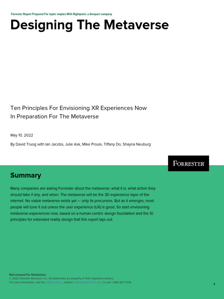 Designing The Metaverse | PDF | Virtual Reality | Augmented Reality