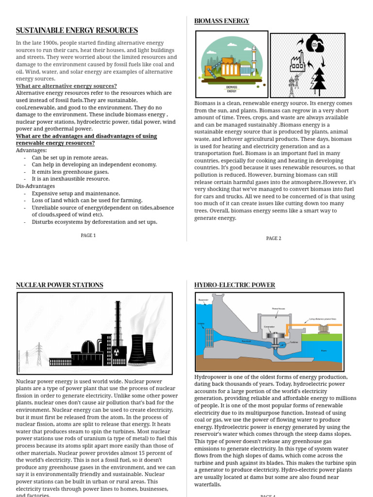 Sustainable Energy Resources Overview | PDF | Renewable Energy | Energy ...
