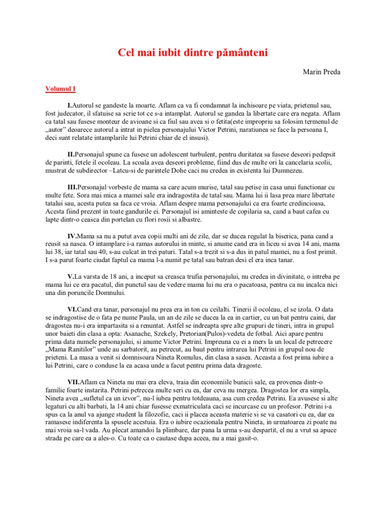 Rezumat Cel Mai Iubit Dintre Pamanteni