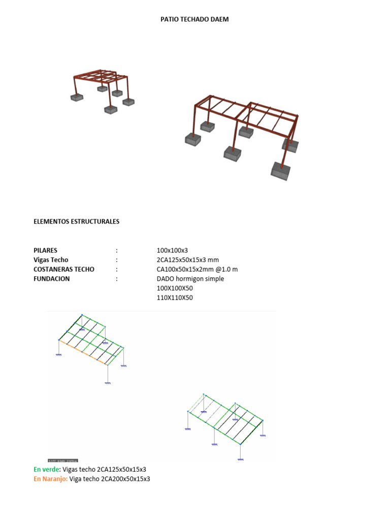 Estructura Patio Techado DAEM | PDF