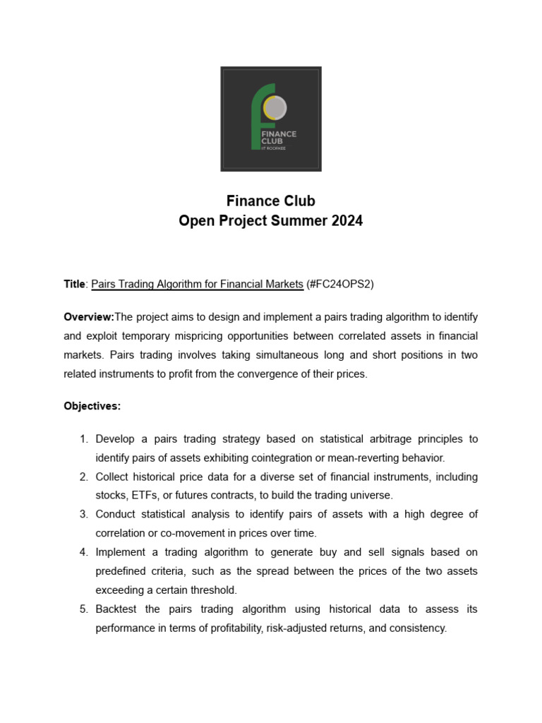 Pairs Trading | PDF | Algorithmic Trading | Algorithms