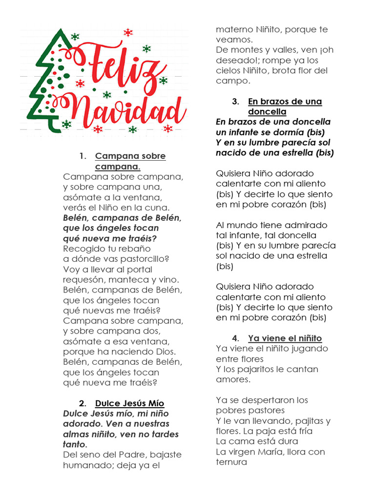Villancicos Tradicionales de Navidad | PDF