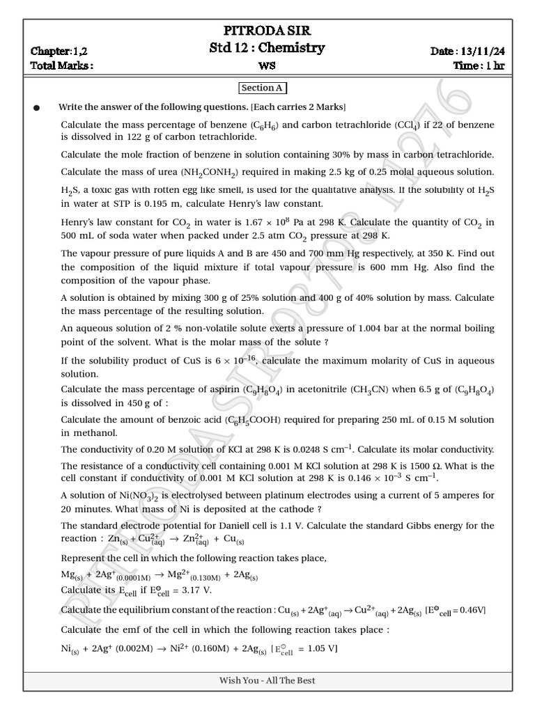 ch 1 2 chem | PDF | Chemistry | Physical Chemistry
