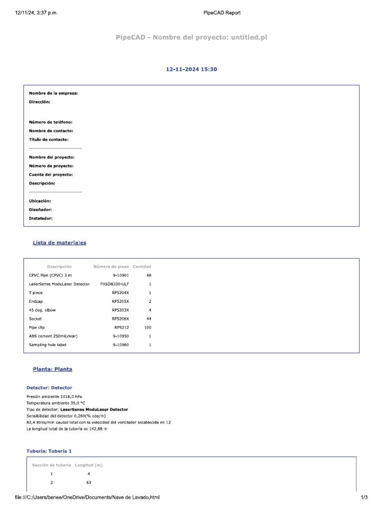 Calculo Pipecad | PDF