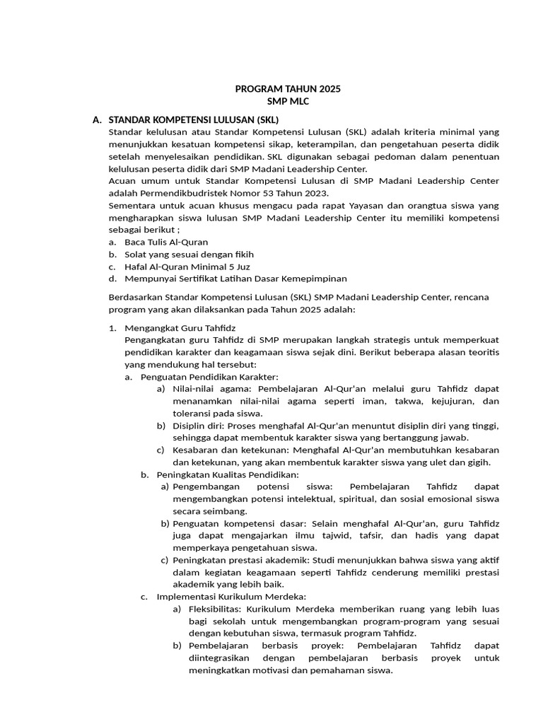 Program Tahun 2025 Pdf