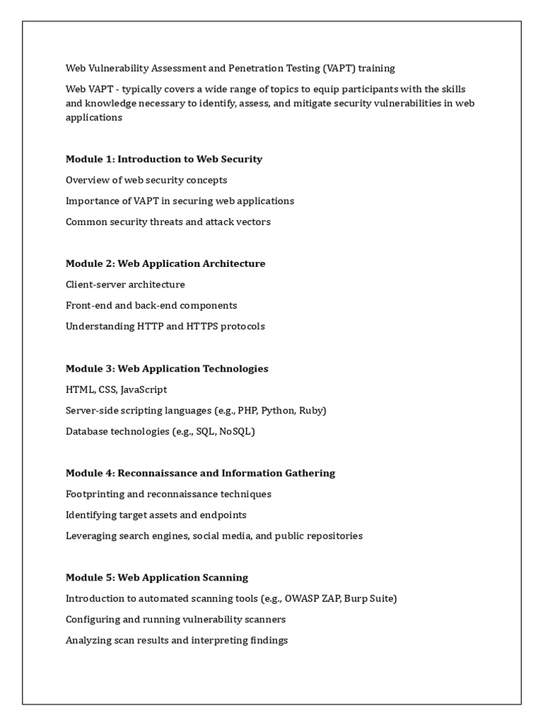 Web Vulnerability Assessment and Penetration Testing - Context | PDF ...
