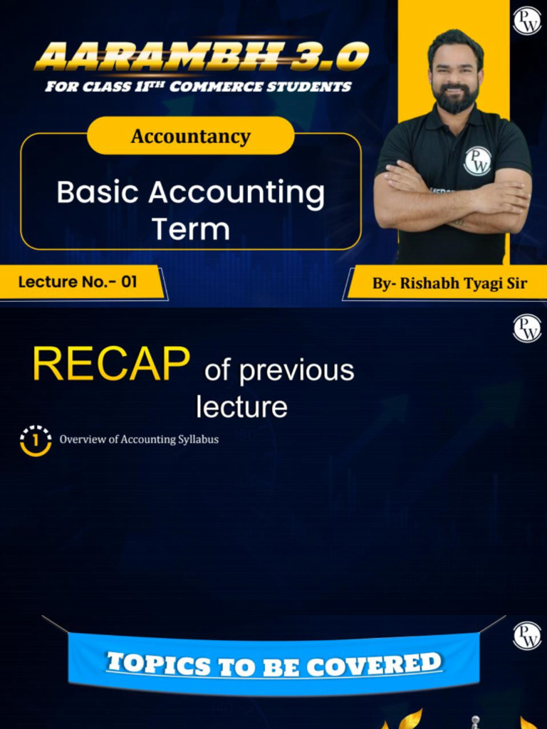 Basic Accounting Terms 01: Class Notes | PDF