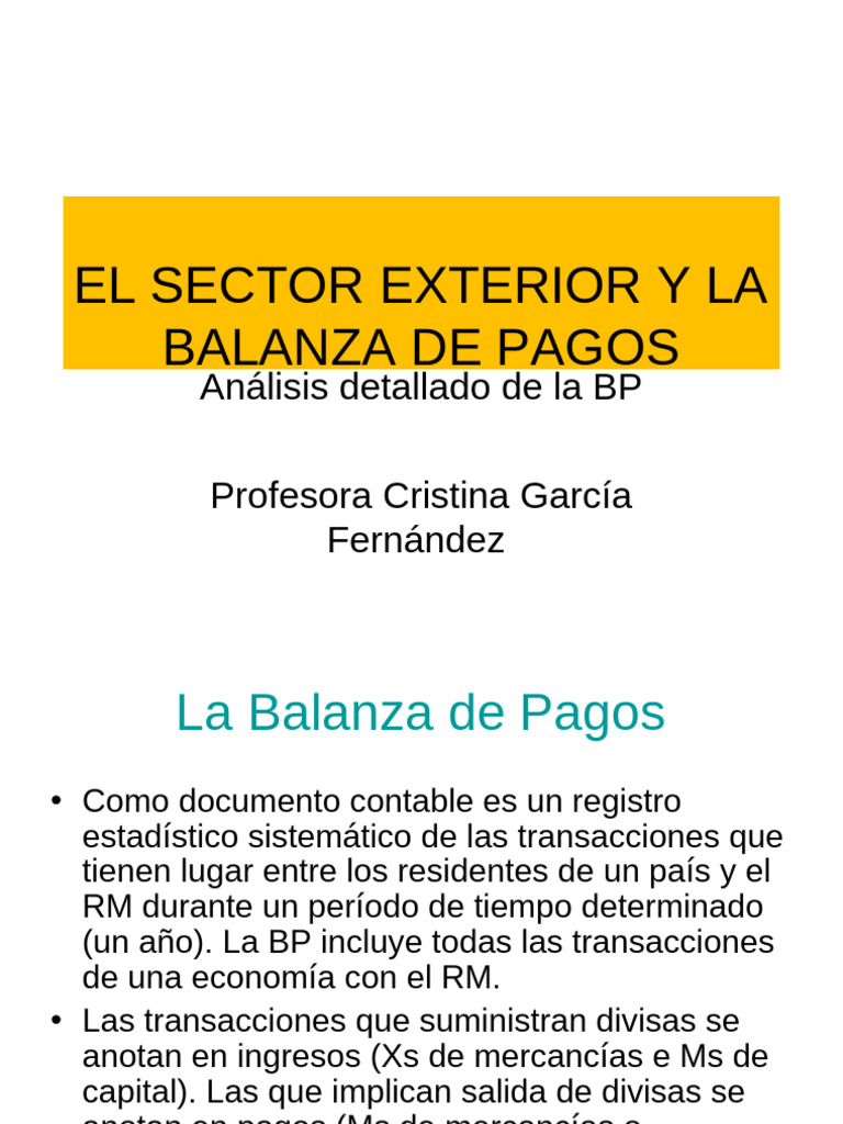 Estructura de la Balanza de Pagos | PDF | Balance de pagos | El ...