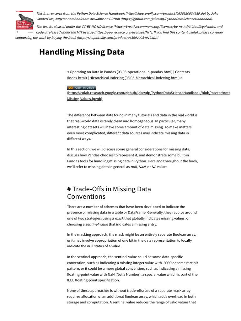 Handling Missing Data _ Python Data Science Handbook | PDF | Data Type ...