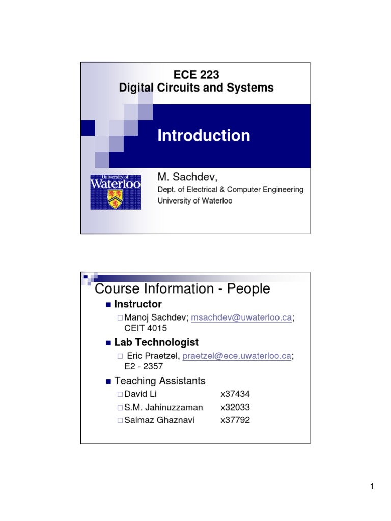 ECE 223: Digital Circuits Overview | PDF | Digital Electronics | Logic Gate