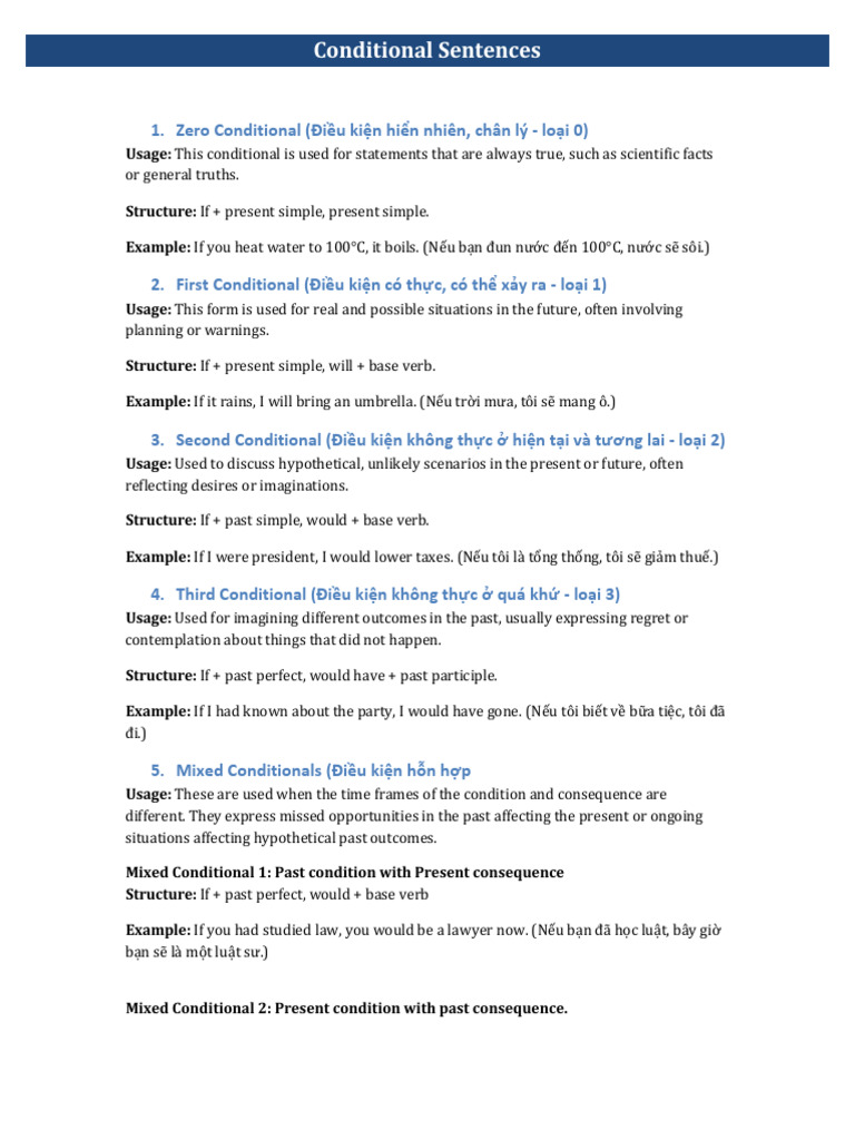 Understanding Conditional Sentences | PDF
