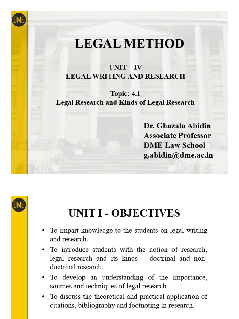 Legal+Method+ +Unit+IV+Ppt+ +Dr.+Ghazala+Abidin | PDF | Citation | Note ...