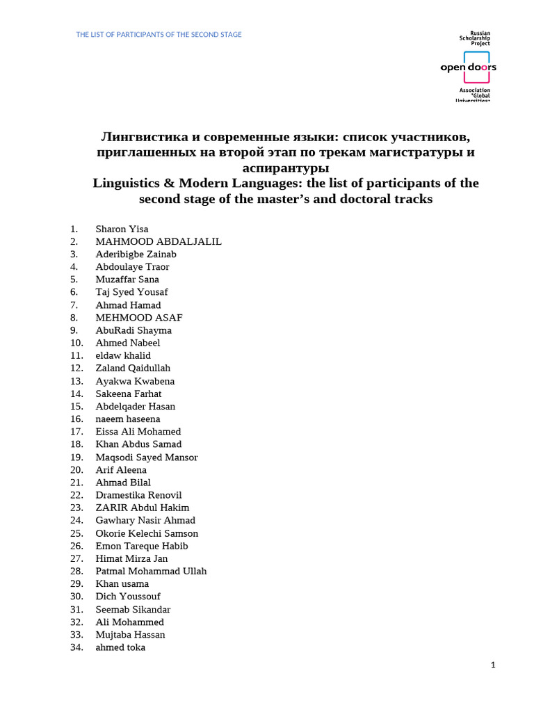 A The - List - of - Participants - of - The - Second - Stage of The ...
