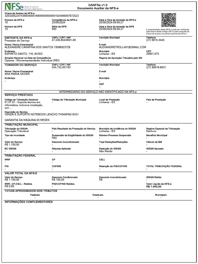 Nota fiscal notebook lenovo pdf
