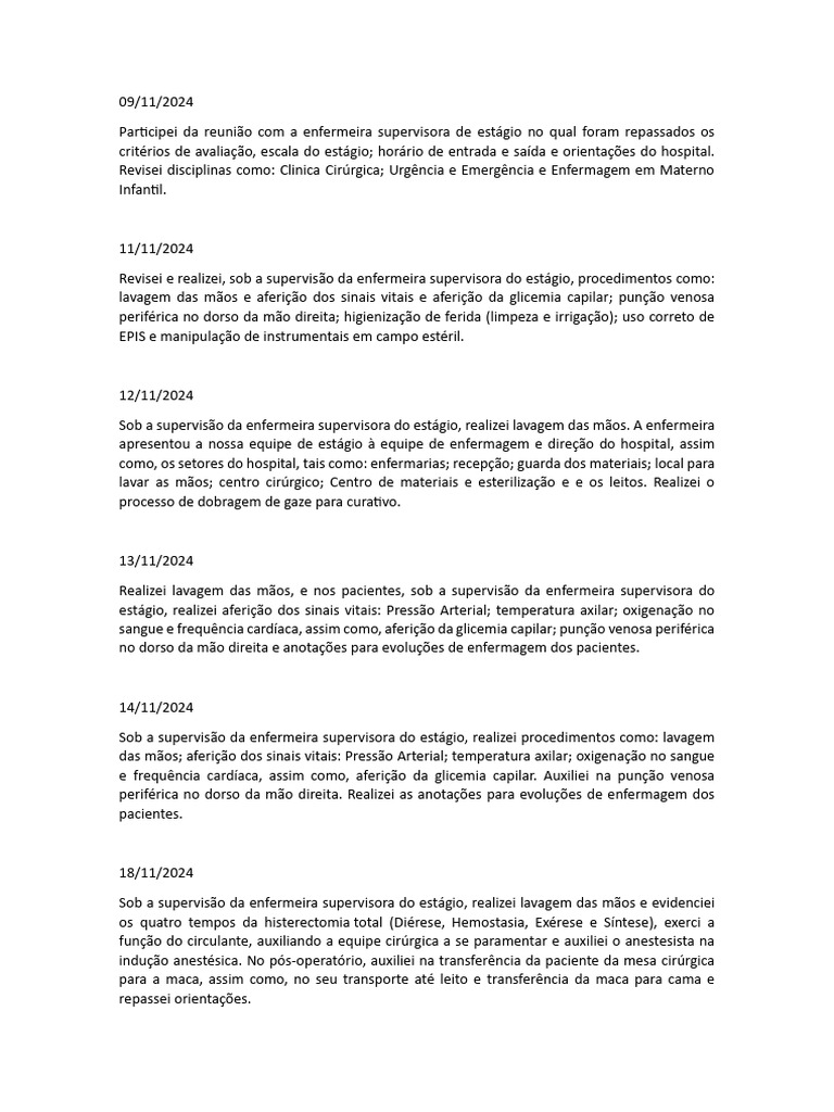 Relatório de Estágio em Enfermagem | PDF | Parto | Enfermagem