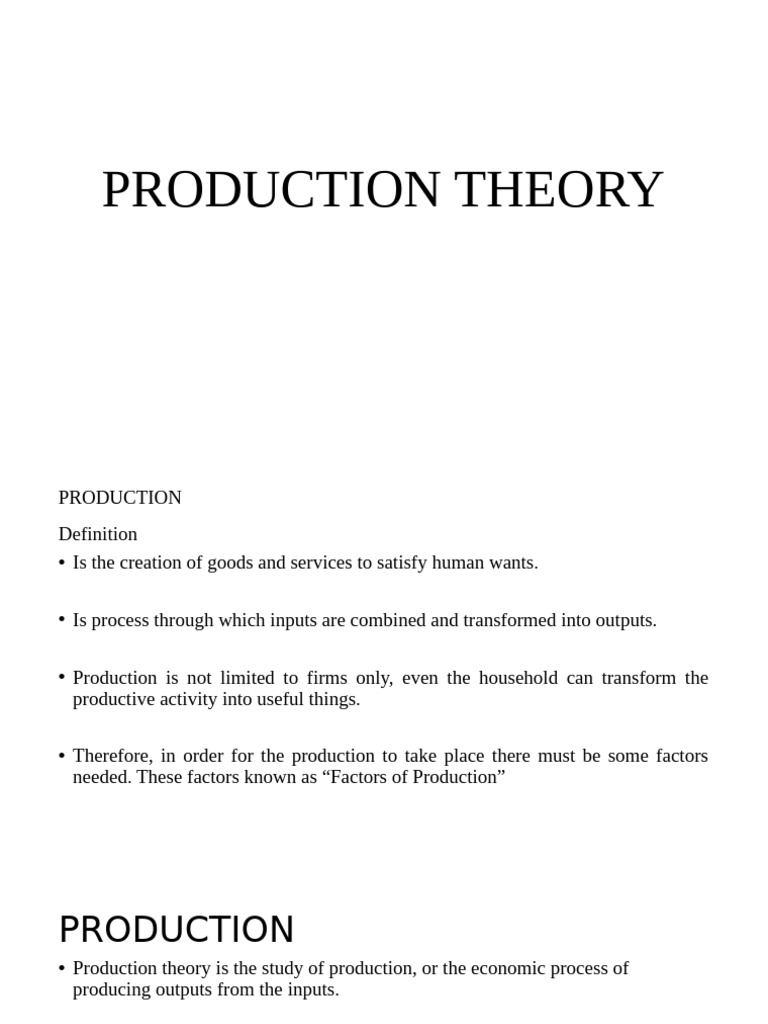 Understanding Production Theory Basics | PDF | Production Function ...