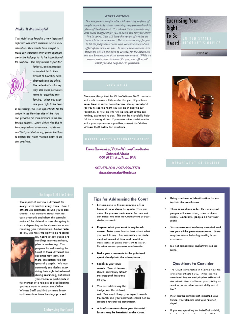 Your Right to Be Heard at Sentencing | PDF | Witness | Crimes