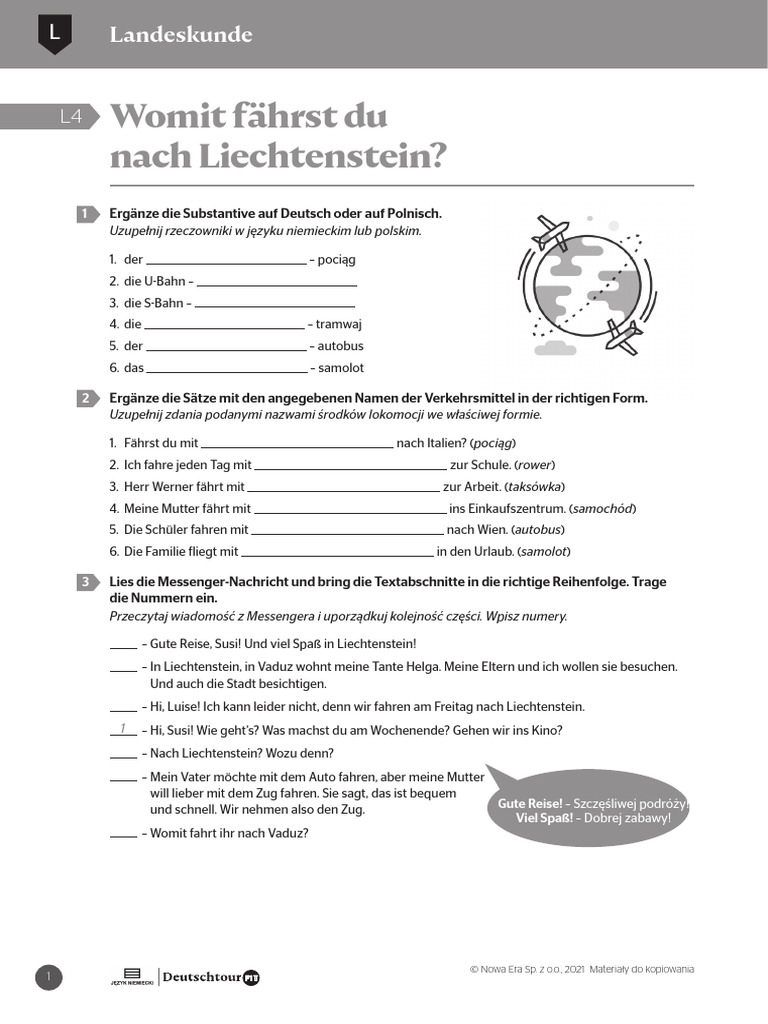 Lekcja Landeskunde 4 Womit Fahrst Du Nach Liechtenstein | PDF