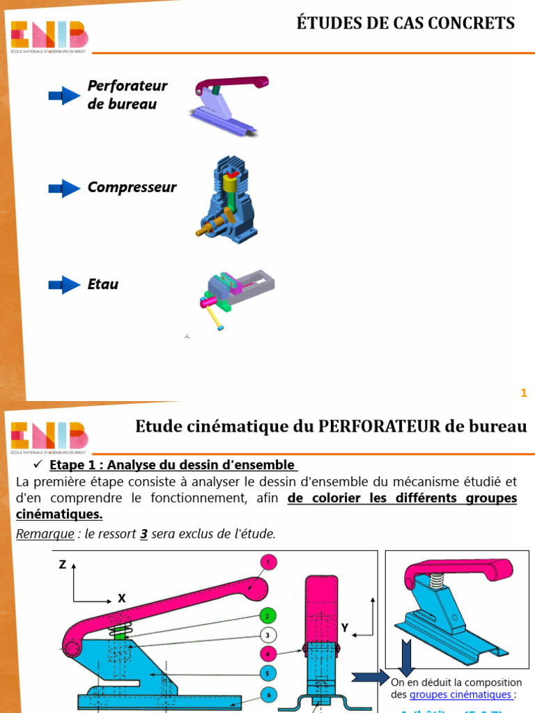 Étude cinématique des mécanismes 2D/3D PDF Machine Mouvement — free download