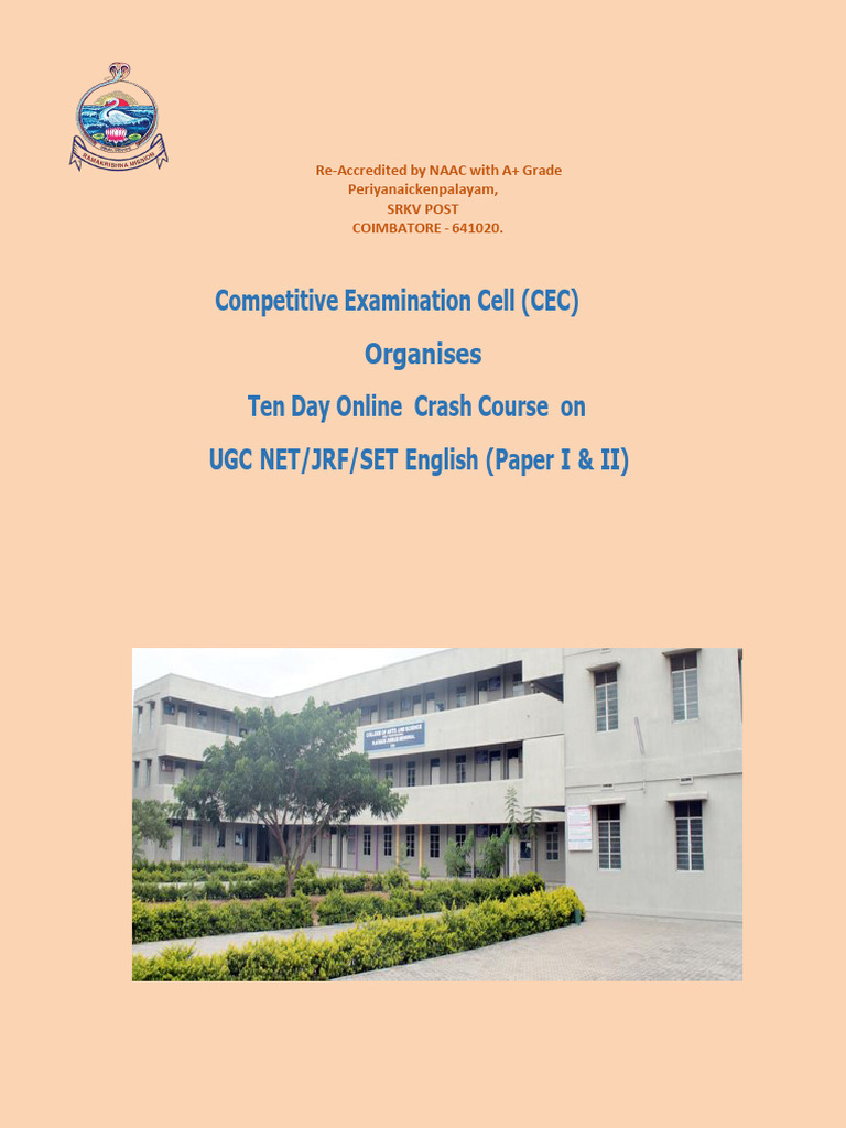 SRMVCAS UGC NET English Crash Course Dec 2024 | PDF