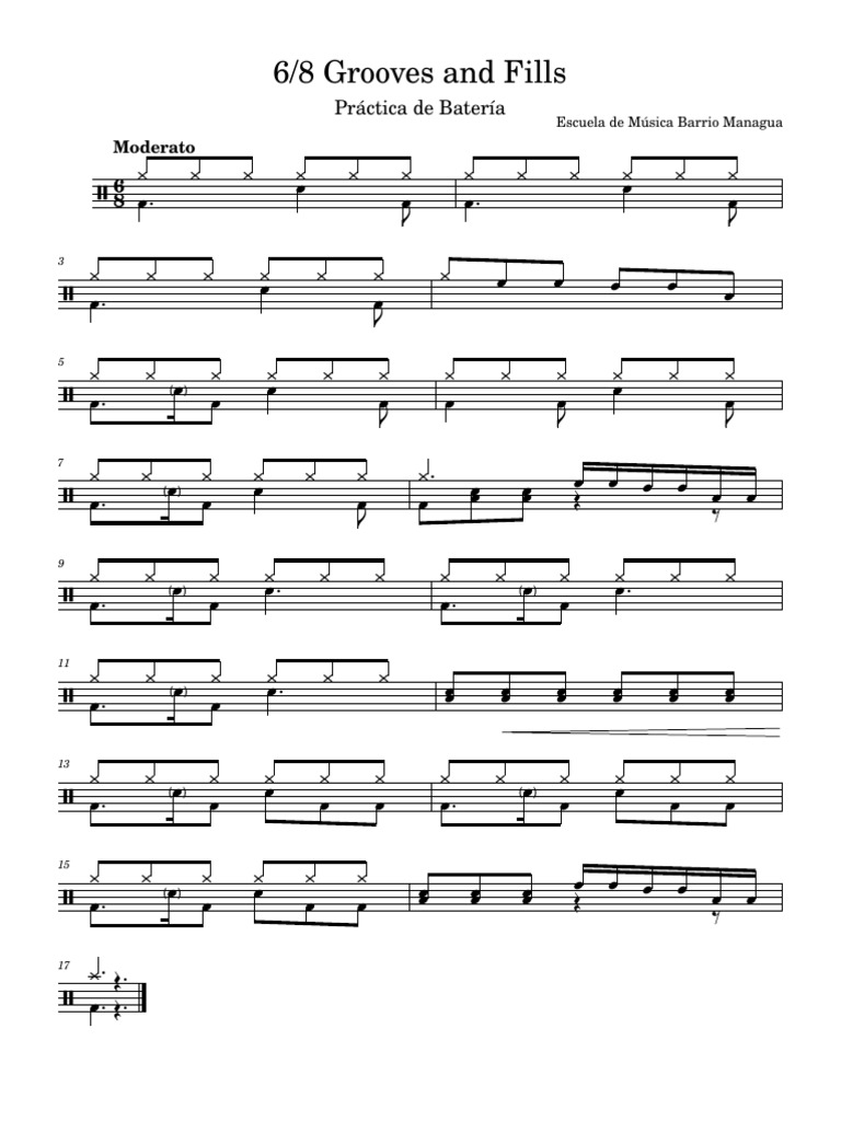 6:8 Grooves and Fills | PDF | Musical Forms | Rhythm And Meter