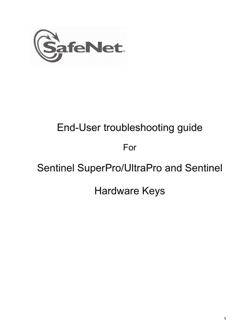 Sentinel End User Guide Microsoft Windows Device Driver