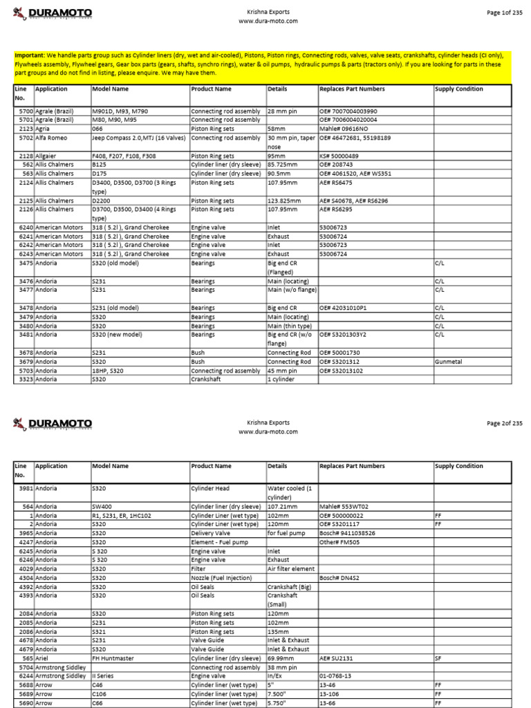 Web Catalog 0004 | PDF | Piston | Engines
