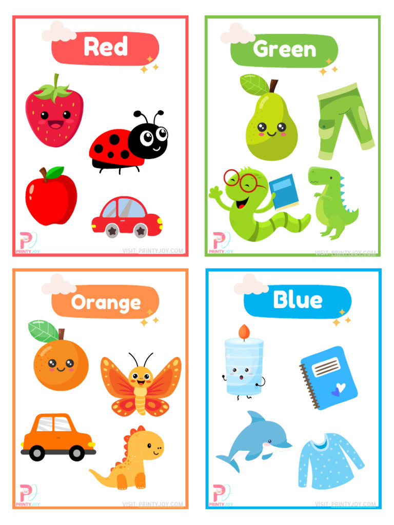 Colors Flashcards For Kindergarten Free Printable | PDF