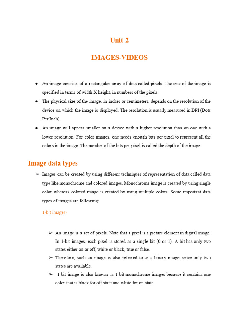 Images and Videos Formats | PDF | Rgb Color Model | Video