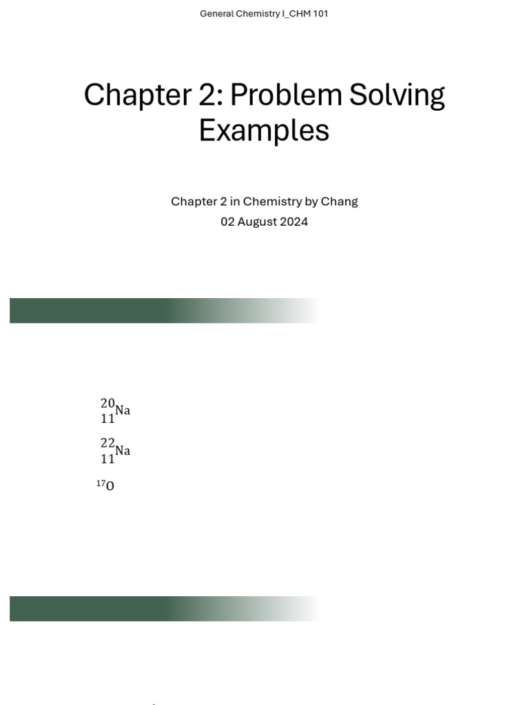 Chemistry Problem Solving Examples | PDF | Ion | Chemical Compounds