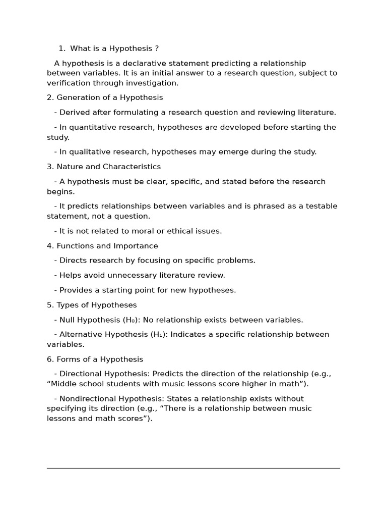 Understanding Hypotheses in Research | PDF | Hypothesis | Theory