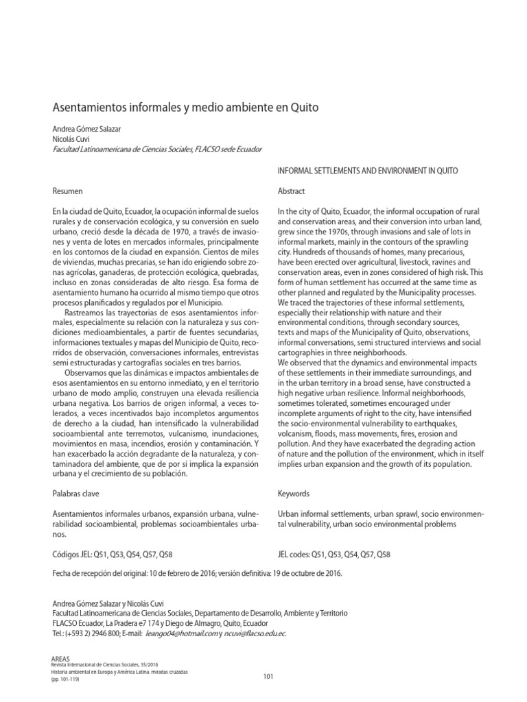 Asentamientos Informales y Medio Ambient | PDF | Chabolas | Entorno natural