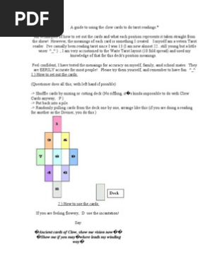 A Guide to Using the Clow Cards to Do Tarot Readings