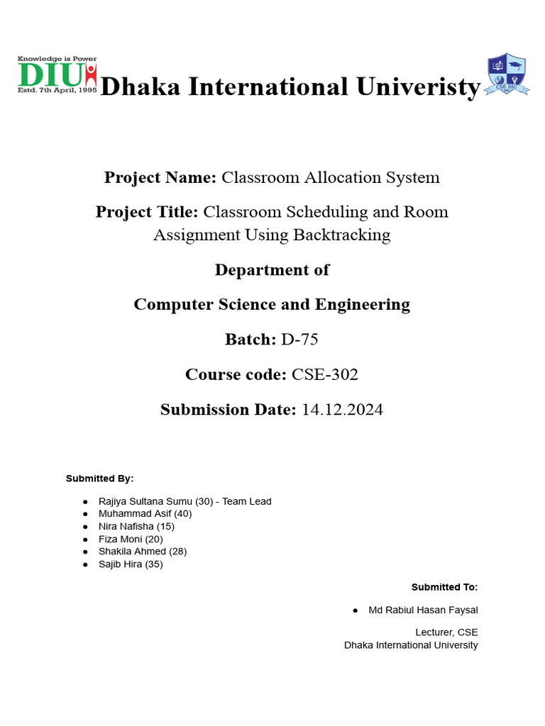 Classroom Allocation System | PDF | Mathematical Optimization ...