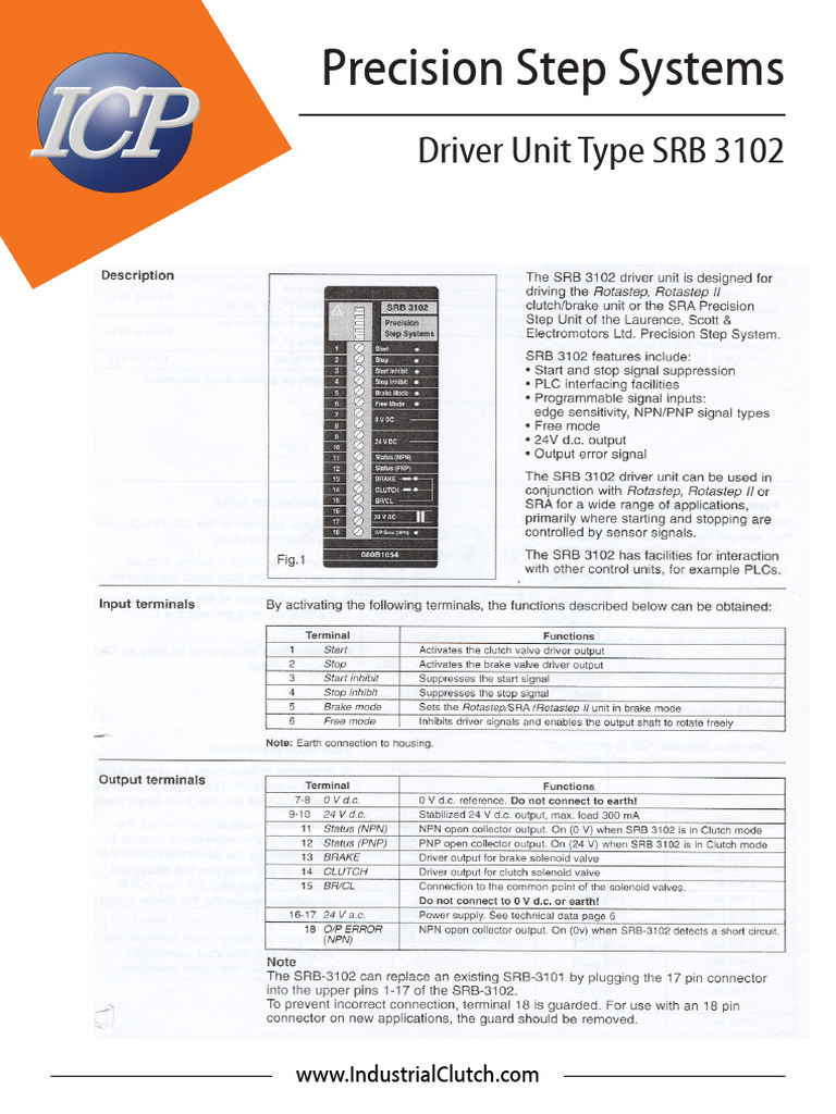 SRB 3102 Driver Unit Datasheet | PDF