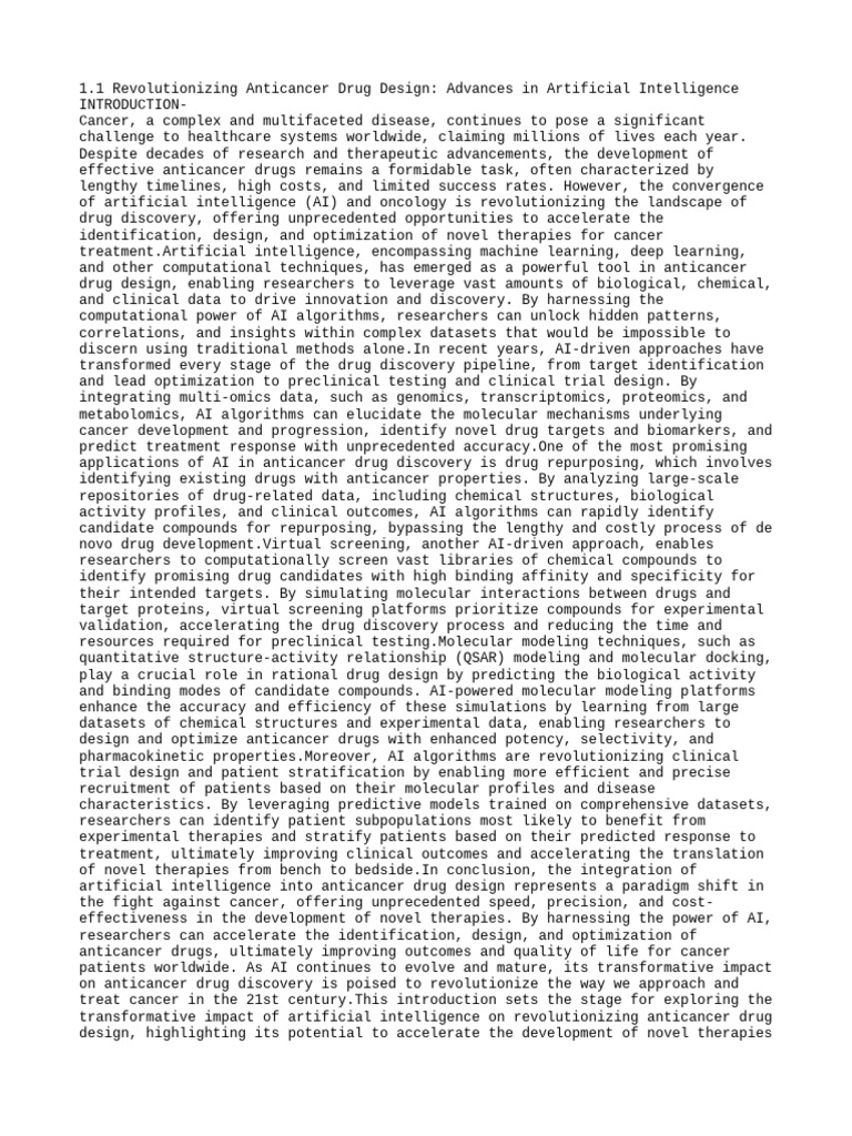 1 1 ai anticancer pdf drug discovery drug design