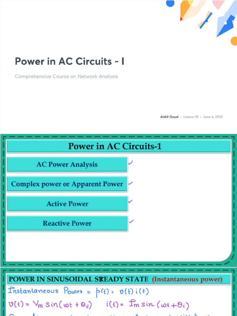 Power in AC Circuits I With Anno | PDF