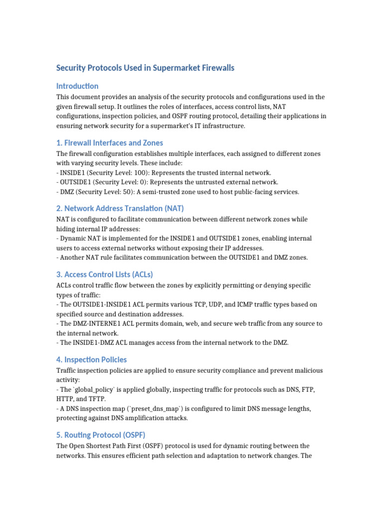 Security Protocols Firewall Report | PDF | Computer Network | Firewall ...