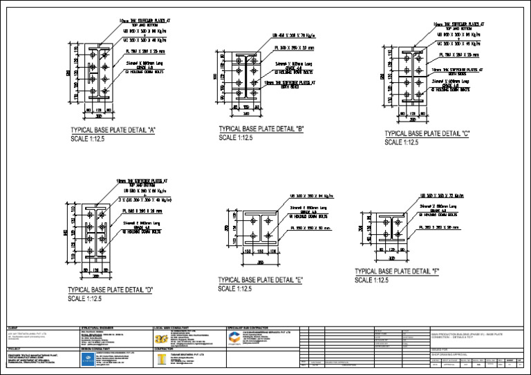 Base Plate Connection Details A-F | PDF