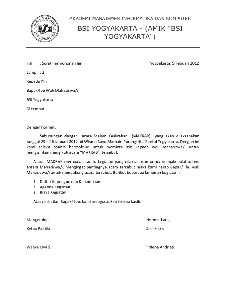 Surat Izin Makrab