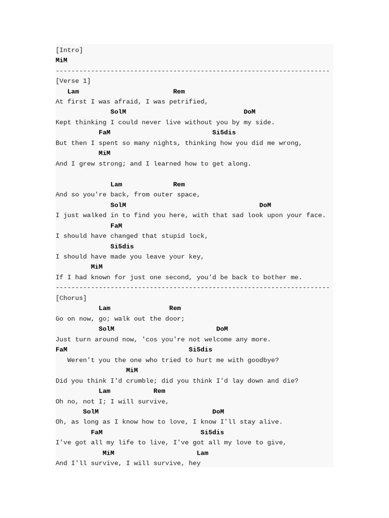 I Will Survive Lyrics PDF | PDF