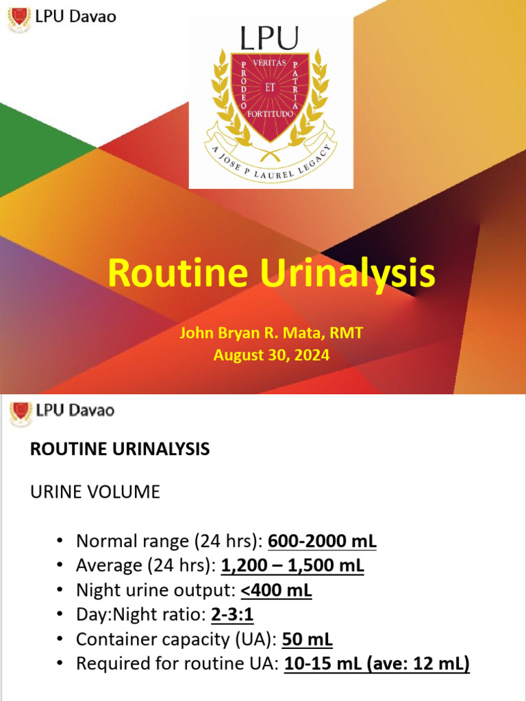 Comprehensive Guide to Routine Urinalysis | PDF | Body Fluids | Organ ...